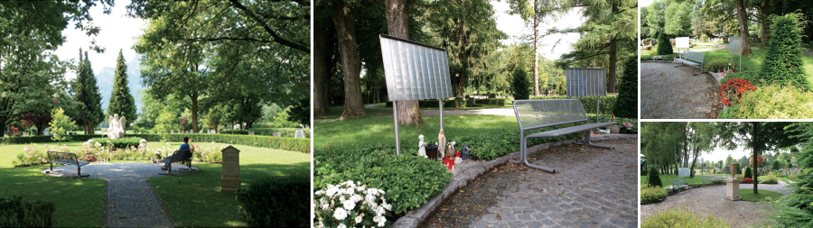 잘츠부르크 공공묘지는 아름다운 공원을 보는 것처럼 꽃과 조각상, 벤치가 곧곧에 설치되어있다.